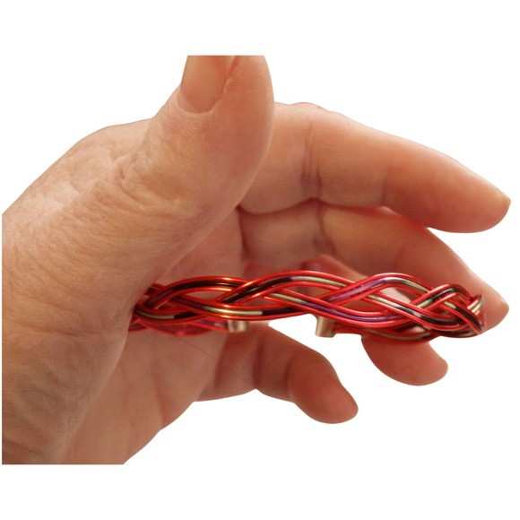 Red and Green Variegated Wire Bracelet 4005 - Picture 6 of 7